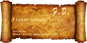 Fixler Dezső névjegykártya